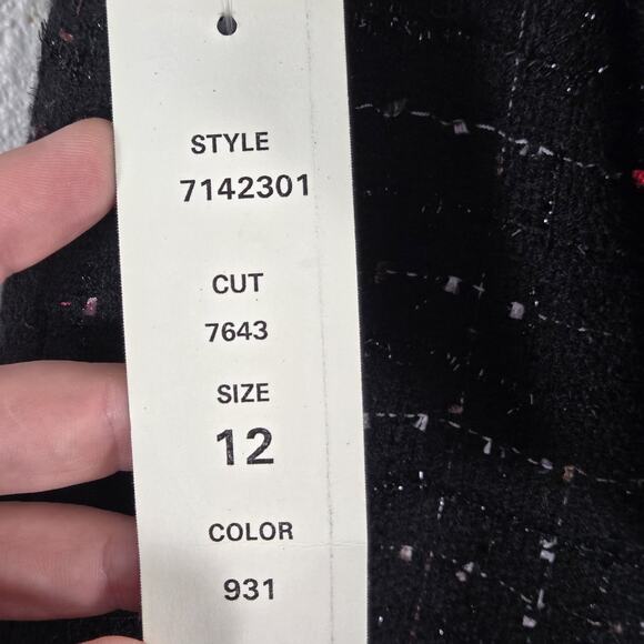 NEW Harris Wallace Skirt Clueless Preppy Plaid Tweed Mini Metallic A-Line Sz 12 - Picture 10 of 10